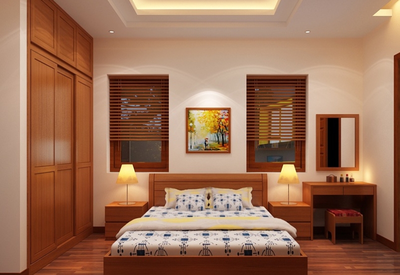 Phòng ngủ màu gỗ
